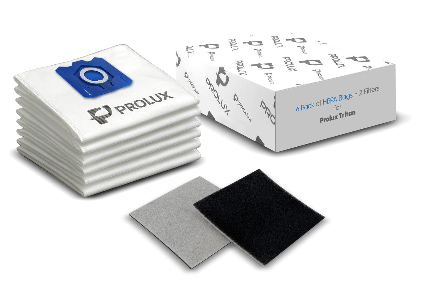 6 Pack of HEPA Bags and 2 Post Filters for the Prolux Tritan Canister Vacuum Cleaner