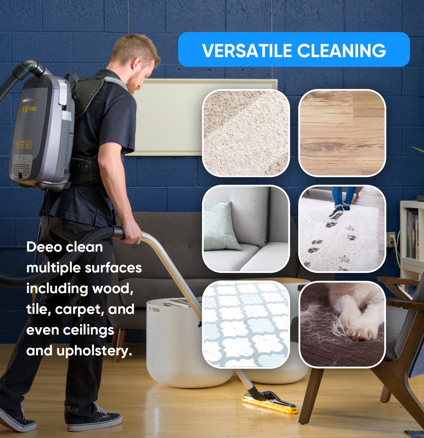 Prolux X8 Pro Commercial Backpack Vacuum w/ Deluxe 1 1/2" Tool Kit