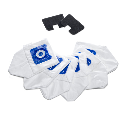 6pk of Bags and 2 Exhaust Filters for the Prolux X8 Backpack Vacuum