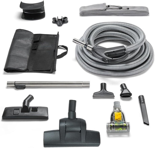 Universal Central Vacuum Hose Kit with Turbo Nozzles by Prolux