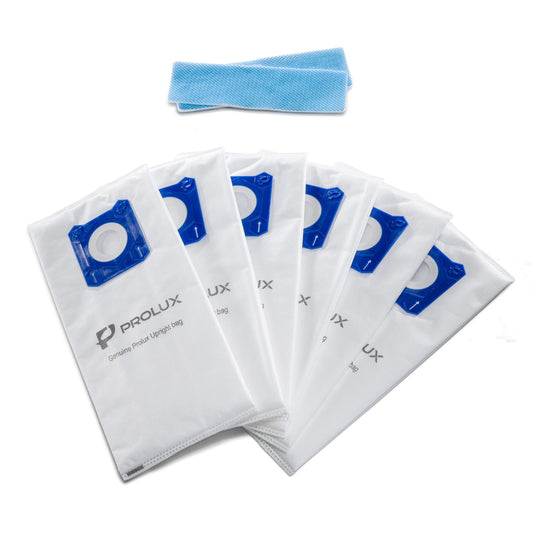 6pk of Bags and 2 Exhaust Filters for the Prolux 6000/7000 Upright Vacuum Cleaners