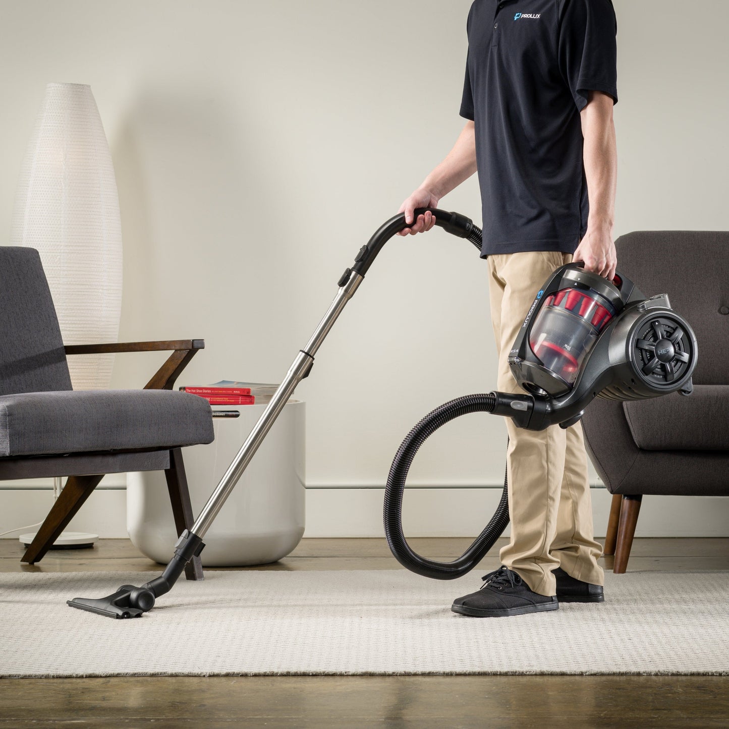 Prolux RS4 Lightweight Bagless Canister Vacuum with HEPA Filtration Premium Button Lock Tools and Automatic Cord Rewind