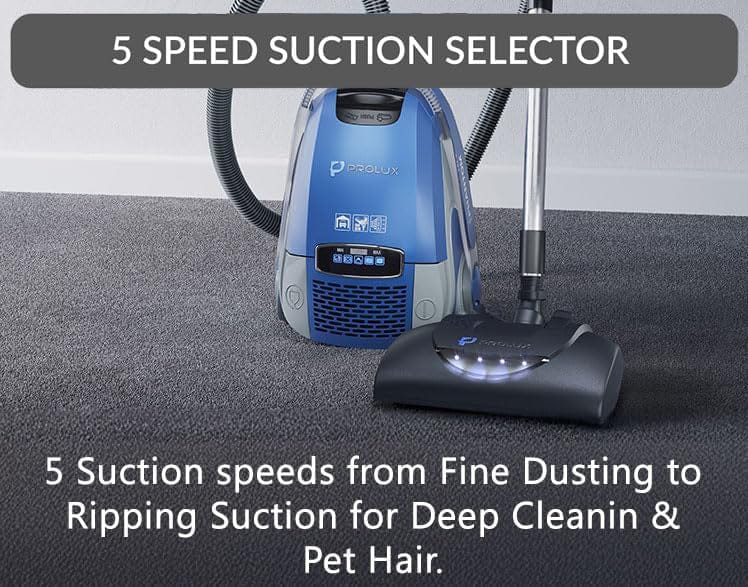 Prolux Phantom Bagged Canister Deluxe Carpet Model with Power Nozzle