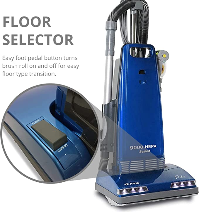 New Prolux 9000 Upright Sealed HEPA vacuum with 12 AMP Motor on board tools and 7 Year Warranty!